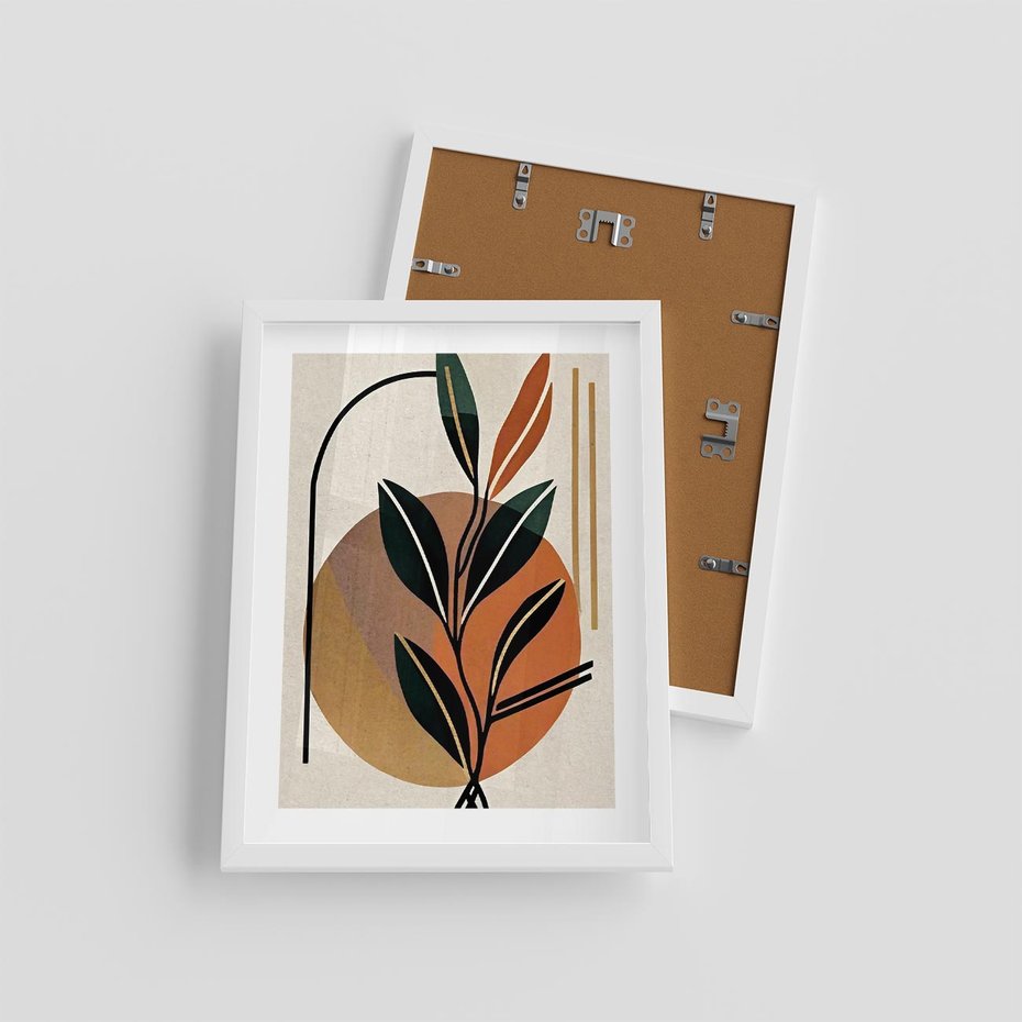 Plakat w ramie 30x40 - Boho Impulsy Kreatywności - boho obraz, abstrakcja - rama biała