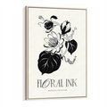 Obraz w ramie 50x70 - Odbicie kwiatowych chwil - kwiaty, typografia - rama drewno