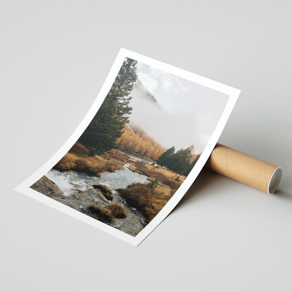 Plakat bez ramy 50x70 - W Górskiej Dolinie - artystyczna fotografia, las