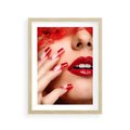 Plakat w ramie 30x40 - Piękno manicure: kolory i elegancja - paznokcie, manicure - rama drewno