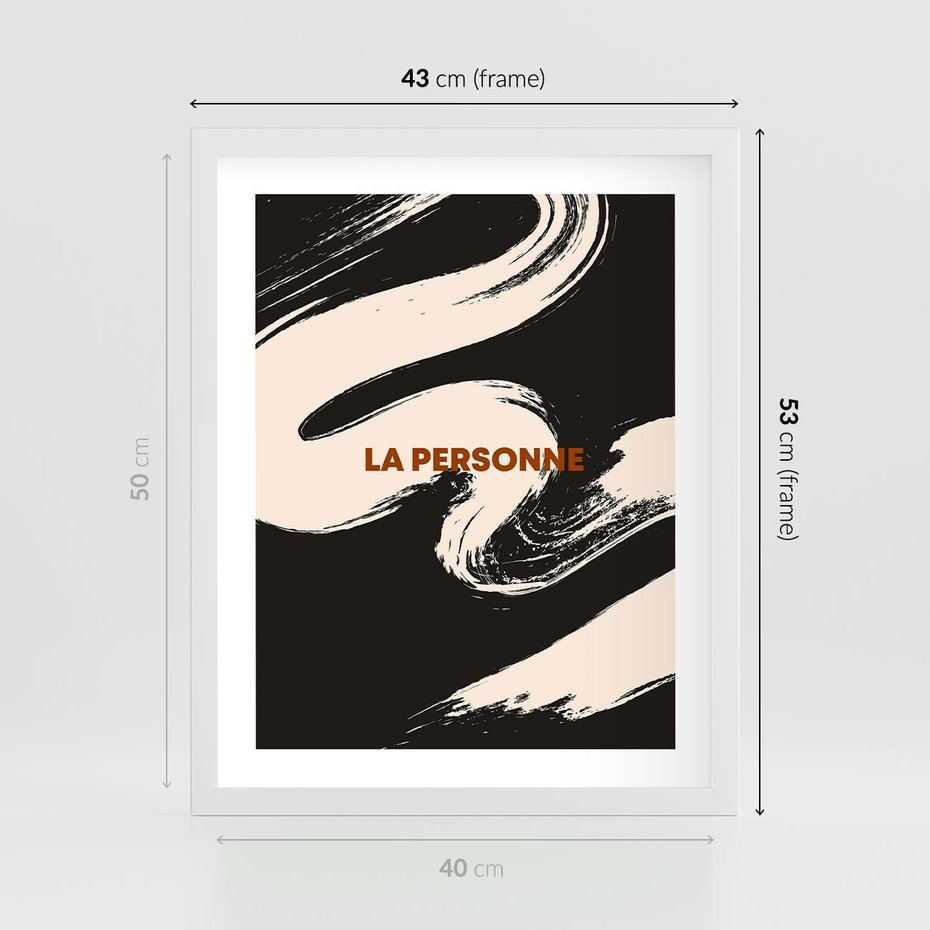 Plakat w ramie 40x50 - Ciemna Abstrakcja - abstrakcja w ciemnych kolorach, czarny - rama biała