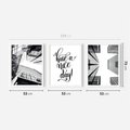 Zestaw obrazy w ramie 50x70 galeria - Nowoczesny, minimalizm, cytat, typografia - rama biała
