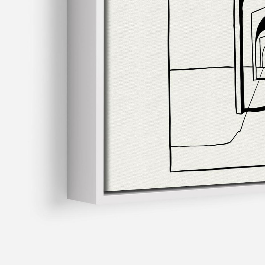 Obraz w ramie 50x50 - Poezja światła i cienia - nowoczesna sztuka, minimalistyczny styl - rama biała
