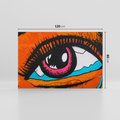 Obraz na płótnie 120x80 - Artystyczne spojrzenie: oko w graffiti - oko, graffiti