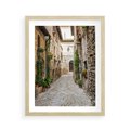 Plakat w ramie 40x50 - Urok Uliczki we Włoszech - uliczka, Włochy - rama drewno