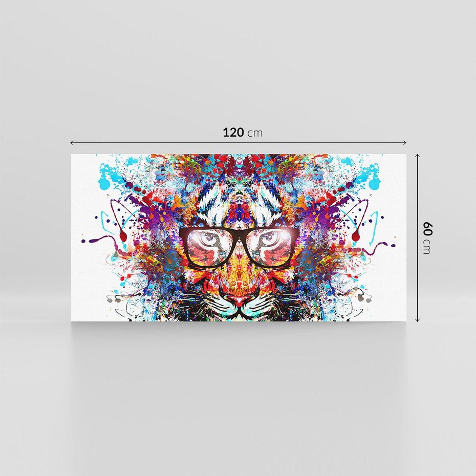 Obraz na płótnie 120x60 - Tygrys w graficznej oprawie - tygrys, grafika