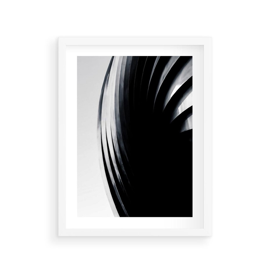 Plakat w ramie 30x40 - Awangarda w Kontraście - architektura, nowoczesne formy - rama biała
