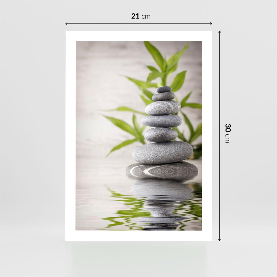 Plakat bez ramy 21x30 - Spa kamienie: naturalne piękno - spa, kamienie
