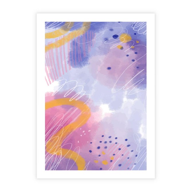 Plakat bez ramy 21x30 - Migotliwe Wnętrza Kształtów - abstrakcyjny plakat, pastelowe kolory