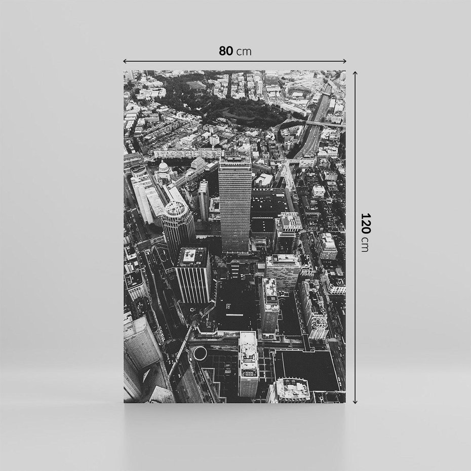 Obraz na płótnie 80x120 - Kontrastujące miasto - miasto, biało