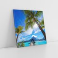 Obraz na płótnie 70x70 - Tropikalne palmy nad oceanem - palmy, ocean