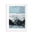 Plakat w ramie 50x70 - Magia Zimy w Górach - góry, śnieg - rama biała