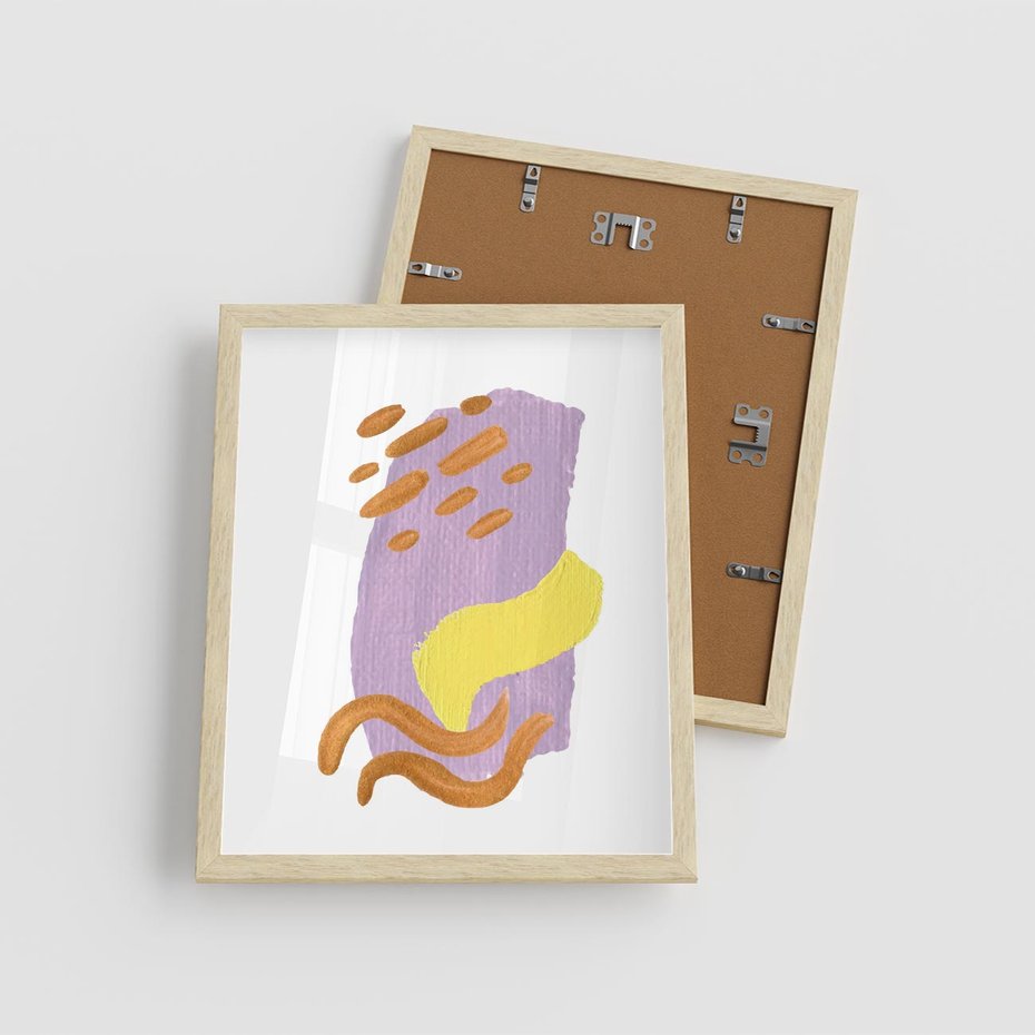 Plakat w ramie 40x50 - Kolorowe Pastelowe Spektrum - akwarela, minimalizm - rama drewno