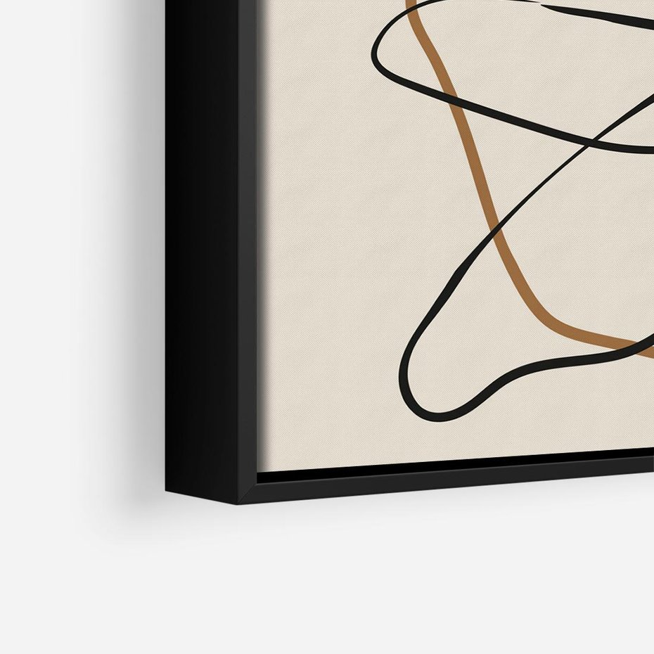 Obraz w ramie 50x50 - Bezczasowe Kontury - abstrakcyjne linie, zaplątane - rama czarna