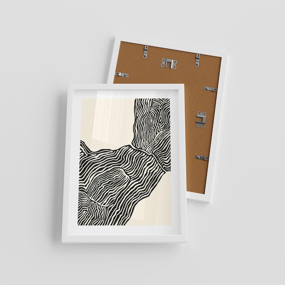 Plakat w ramie 30x40 - Podróżne Impresje - boho plakat, rycina - rama biała