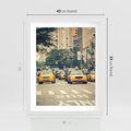 Plakat w ramie 40x50 - Miasto Taksówek - taksówki, miasto - rama biała