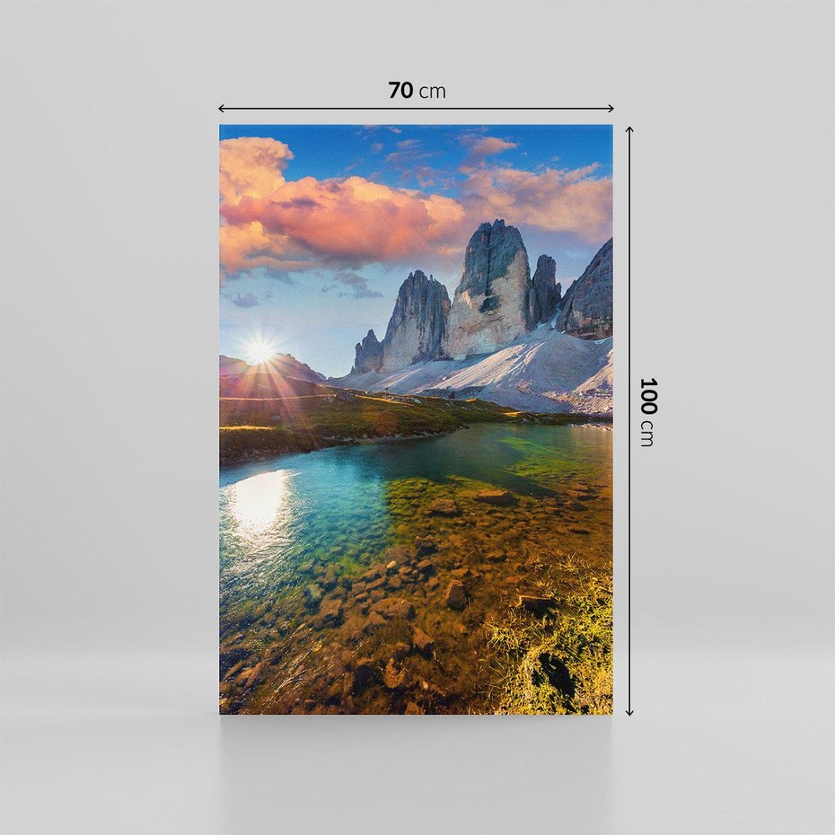 Obraz na płótnie 70x100 - Jezioro wśród majestatycznych gór - jezioro, góry