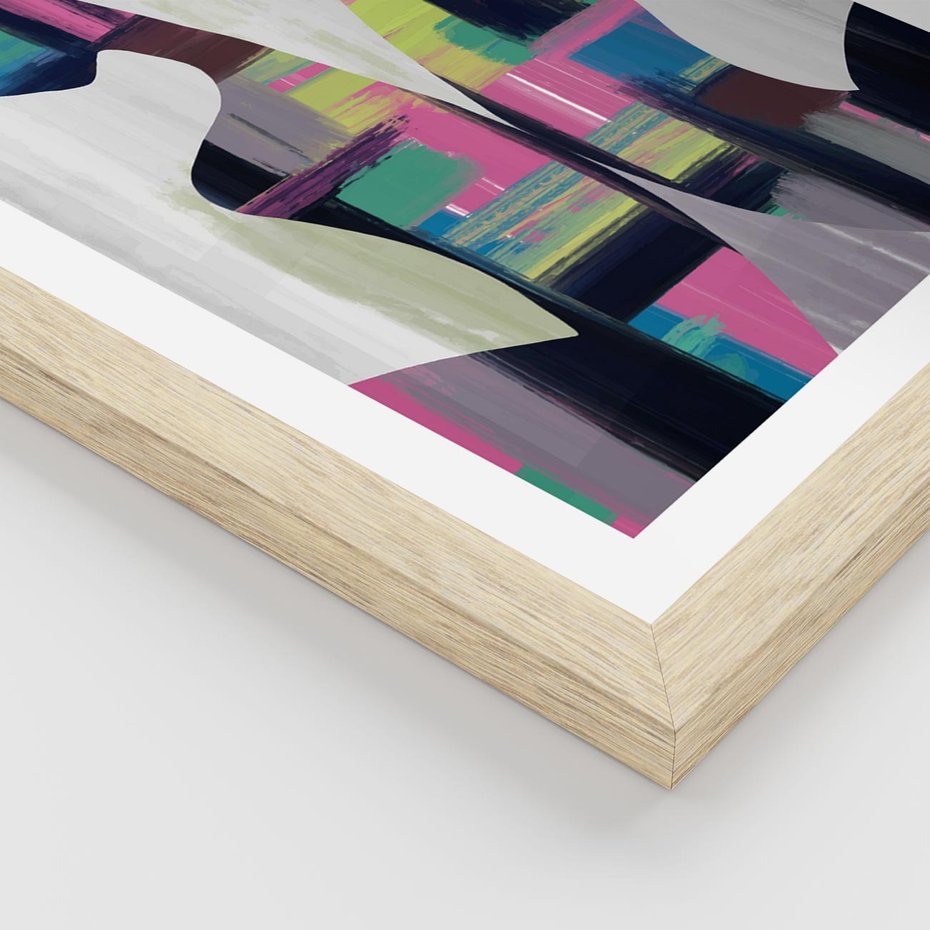 Plakat w ramie 30x40 - Nowa Era - abstrakcyjny plakat, nowoczesna sztuka - rama drewno