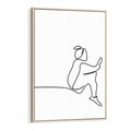 Obraz w ramie 50x70 - Linie Wewnętrznej Refleksji - line art, szkic - rama drewno
