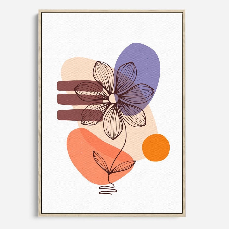 Obraz w ramie 50x70 - Migocące Odbicia Kwiatów - abstrakcyjna sztuka, plamy - rama drewno