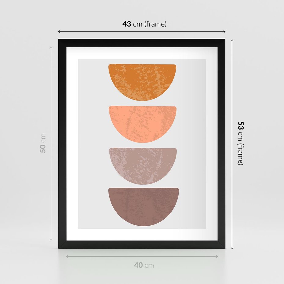 Plakat w ramie 40x50 - Minimalizm i Geometria - minimalistyczny obraz, mid-century styl - rama czarna