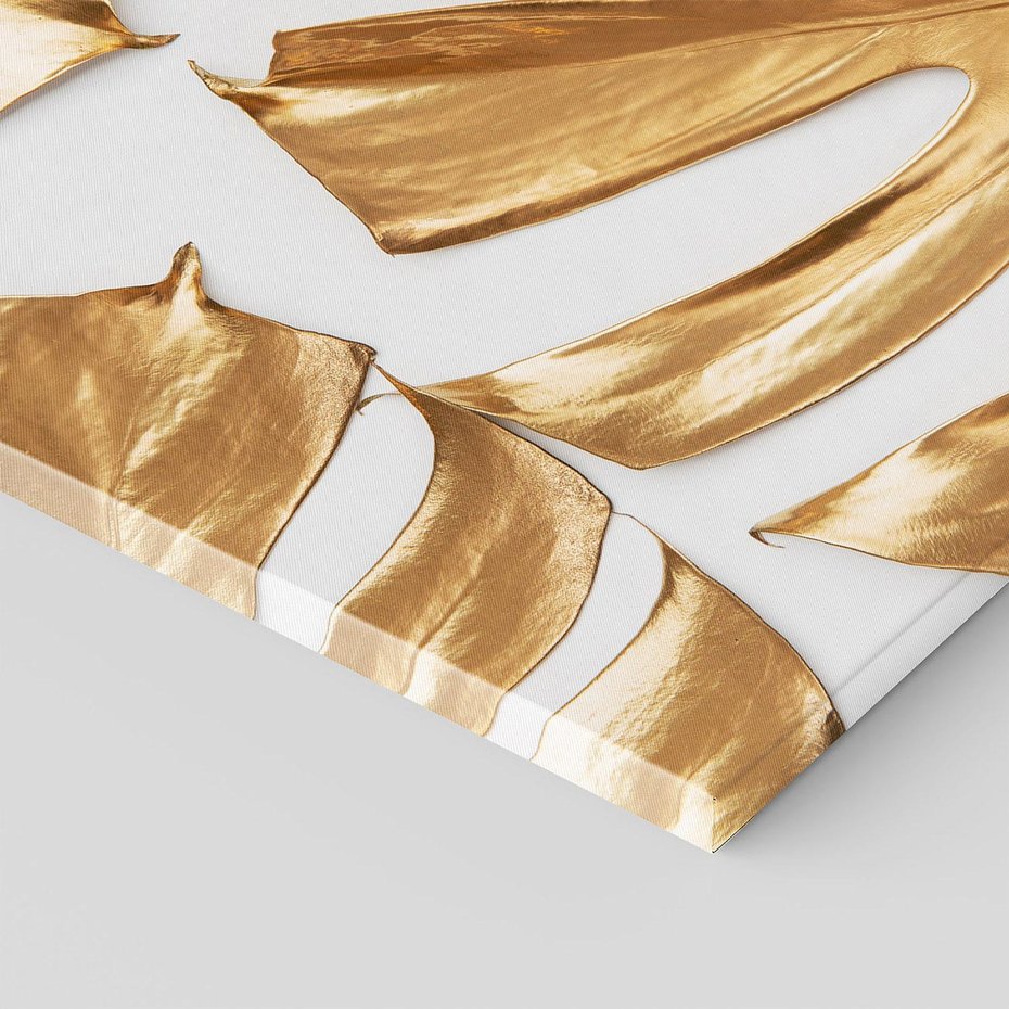 Obraz na płótnie 80x80 - Siła Natury - złote, liście