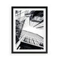 Plakat w ramie 50x70 - Wznoszący się Wysoko - architektura, wysoki wieżowiec - rama czarna
