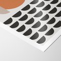 Plakat bez ramy 30x40 - Geometryczna Ekspresja - geometryczny graficzny obraz, pomarańczowe koło