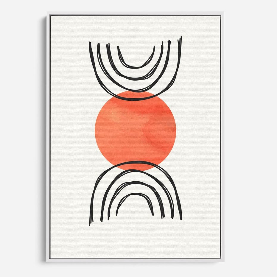 Obraz w ramie 50x70 - Lustrzane Widzenie - koło, boho styl - rama biała