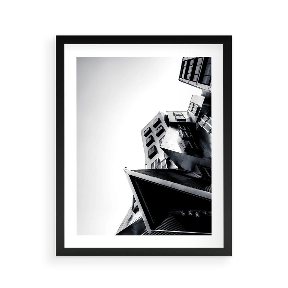 Plakat w ramie 40x50 - Czarno-Biały Świat - architeltura, surowość - rama czarna