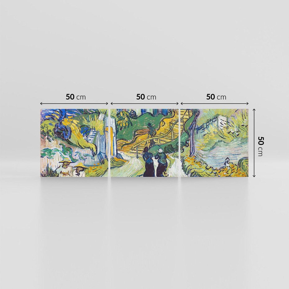 Obraz na płótnie 150x50 - "Schody w Auvers" (1890) Vincent van Gogh - Reprodukcja - reprodukcja, obraz na płótnie