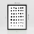 Plakat w ramie 30x40 - Migocące Anomalie - abstrakcyjna kompozycja z czarnych kropek, minimalistyczny czarno bialy plakat - rama czarna
