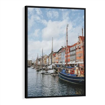 Obraz w ramie 50x70 - Wibracje Miejskiego Klimatu - Dania, Kopehaga - rama czarna