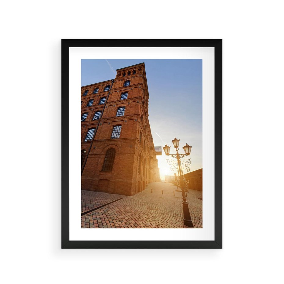 Plakat w ramie 30x40 - Perspektywa uliczki - uliczka, perspektywa - rama czarna