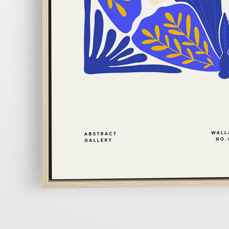 Obraz w ramie 50x70 - Księga Abstrakcji - abstrakcyjna boho kompozycja, granatowe ćmy - rama drewno