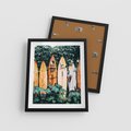 Plakat w ramie 40x50 - Surfowanie w Harmonii z Naturą - deski surfingowe, oparte o rośliny - rama czarna