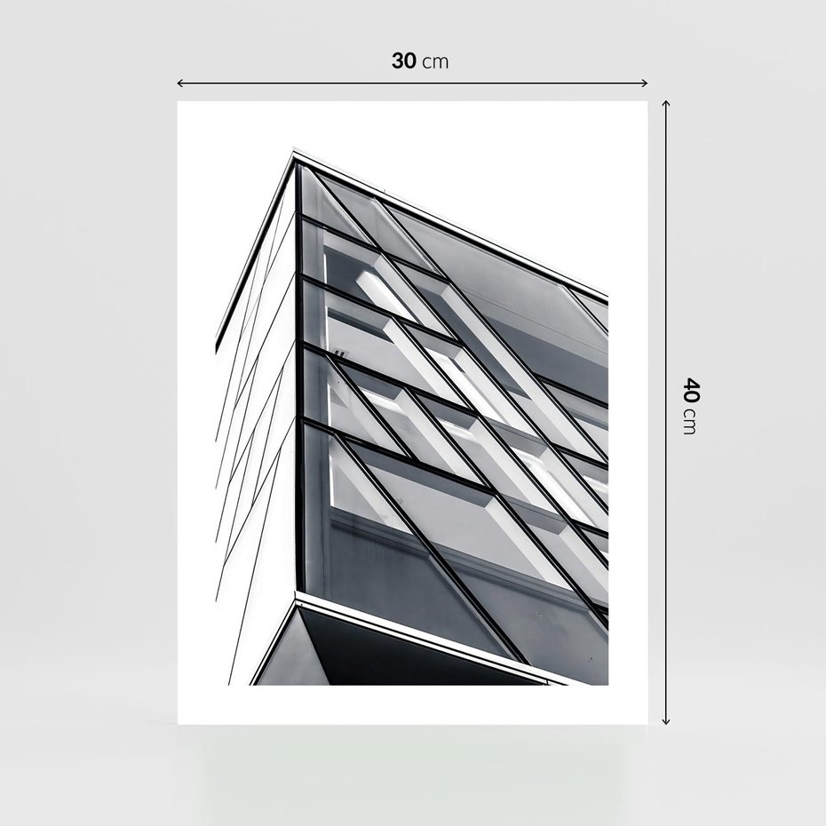 Plakat bez ramy 30x40 - Architektura Przyszłości: Czarno-Białe Ujęcie - nowoczesna architektura, czarno białe zdjęcie