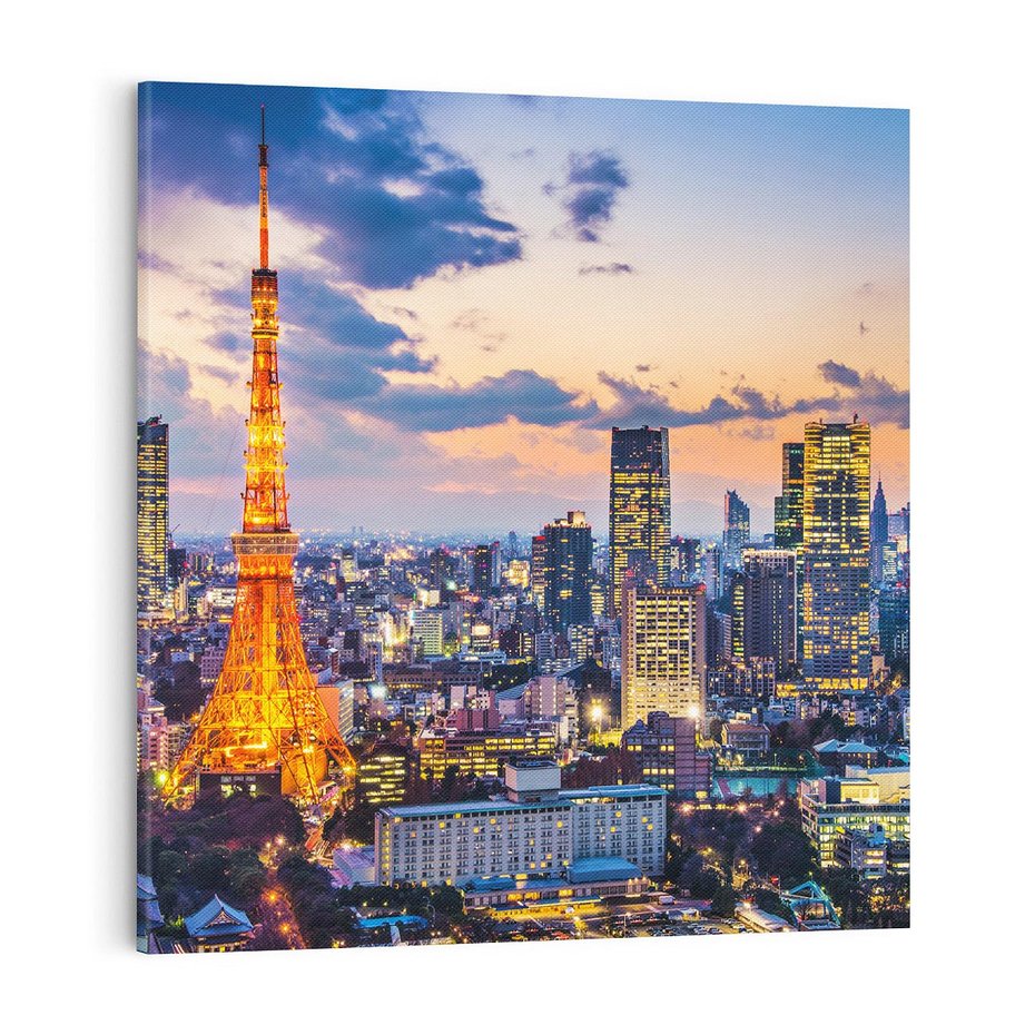 Obraz na płótnie 50x50 - Tętniące życiem Tokio - Tokio, Japonia