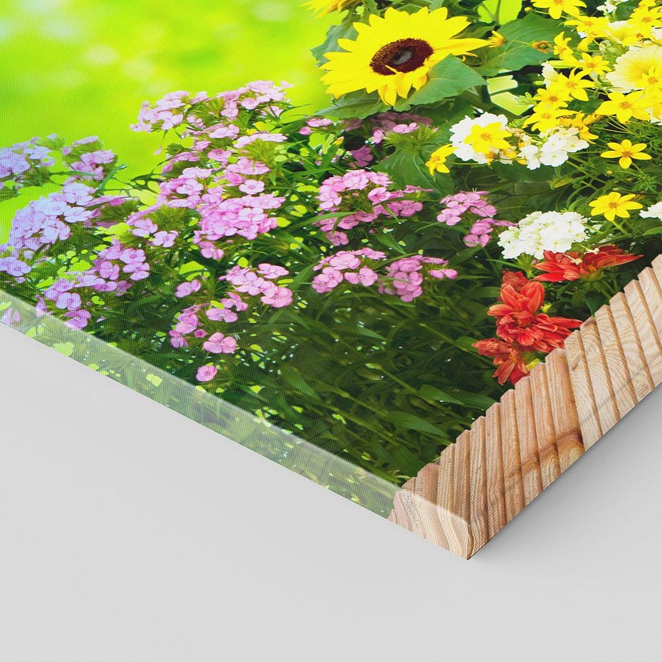 Obraz na płótnie 120x60 - Energiczny ogród - kwiaty, ogród