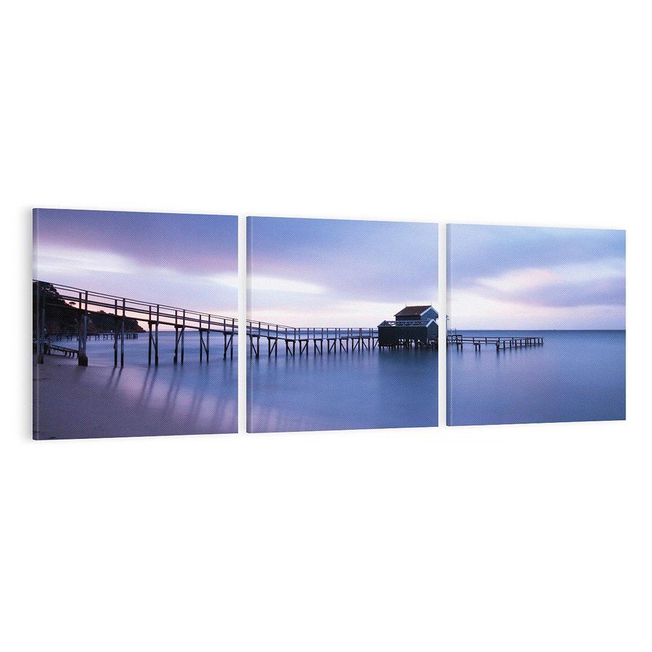 Obraz na płótnie 120x40 - Romantyczne molo nad morzem - molo, morze