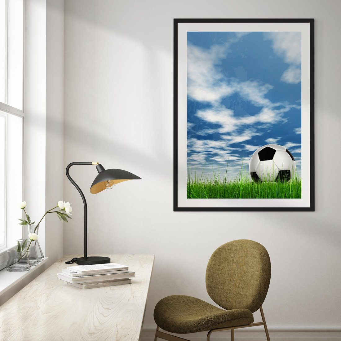 Plakat w ramie 50x70 - Piłkarska Pasja - piłka, nożna - rama czarna