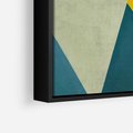 Obraz w ramie 50x70 - Taniec Subtelnych Odbić - abstrakcyjne geometryczne kształty, olejny obraz - rama czarna