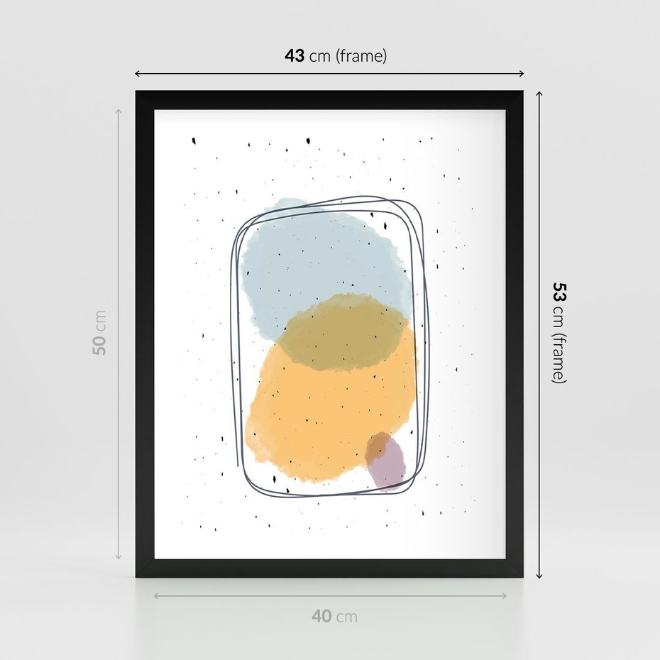 Plakat w ramie 40x50 - Wibracje Linii - abstrakcyjna kompozycja, jak ręcznie malowana - rama czarna