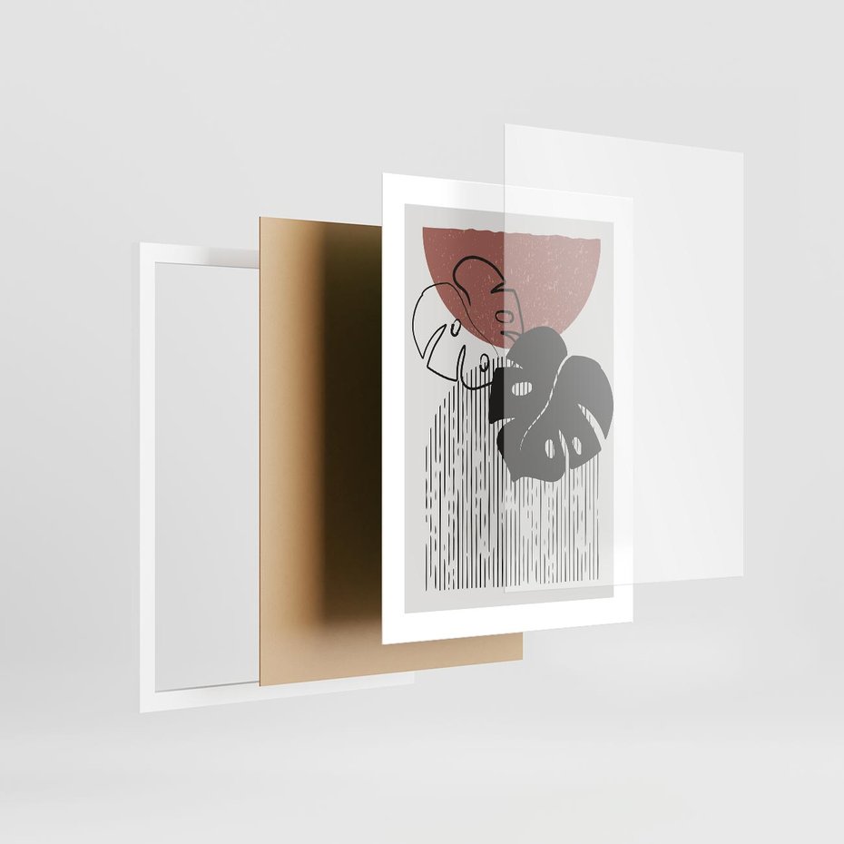 Plakat w ramie 30x40 - Nowoczesna Monstera: Szkic w Grafice - nowoczesna grafika, monstera - rama biała