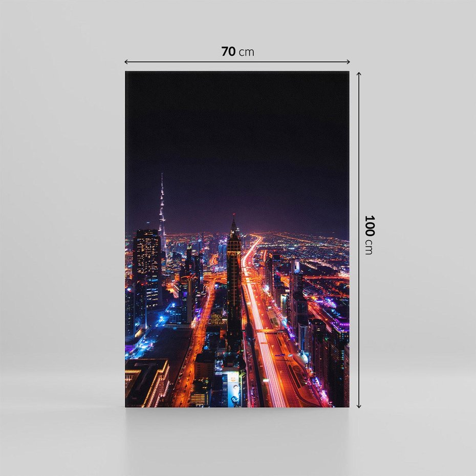 Obraz na płótnie 70x100 - Nocne oświetlenie miasta - miasto, noc