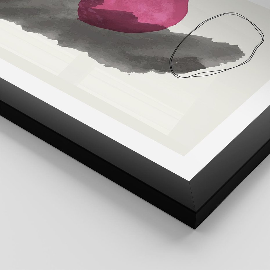 Plakat w ramie 50x70 - Bezczasowe Rytmy - abstrakcyjne nieregularne plamy, czarny - rama czarna