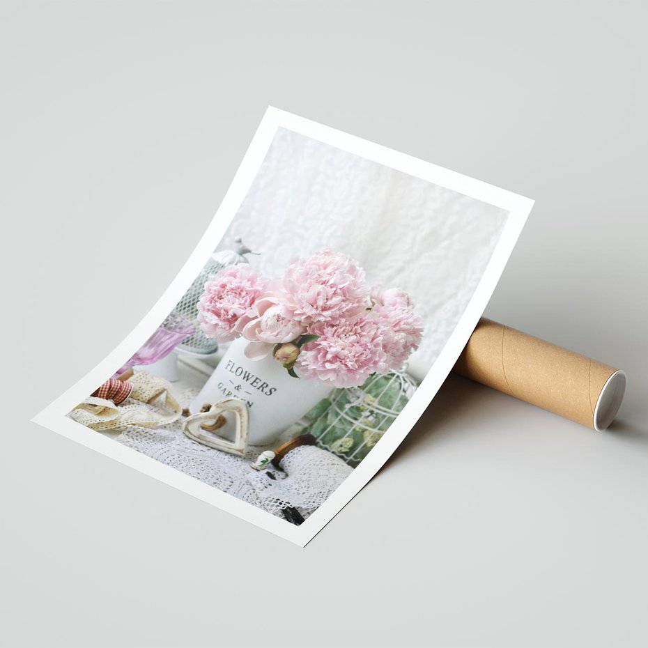 Plakat bez ramy 50x70 - Miłość w powietrzu - kwiaty, romantyczne