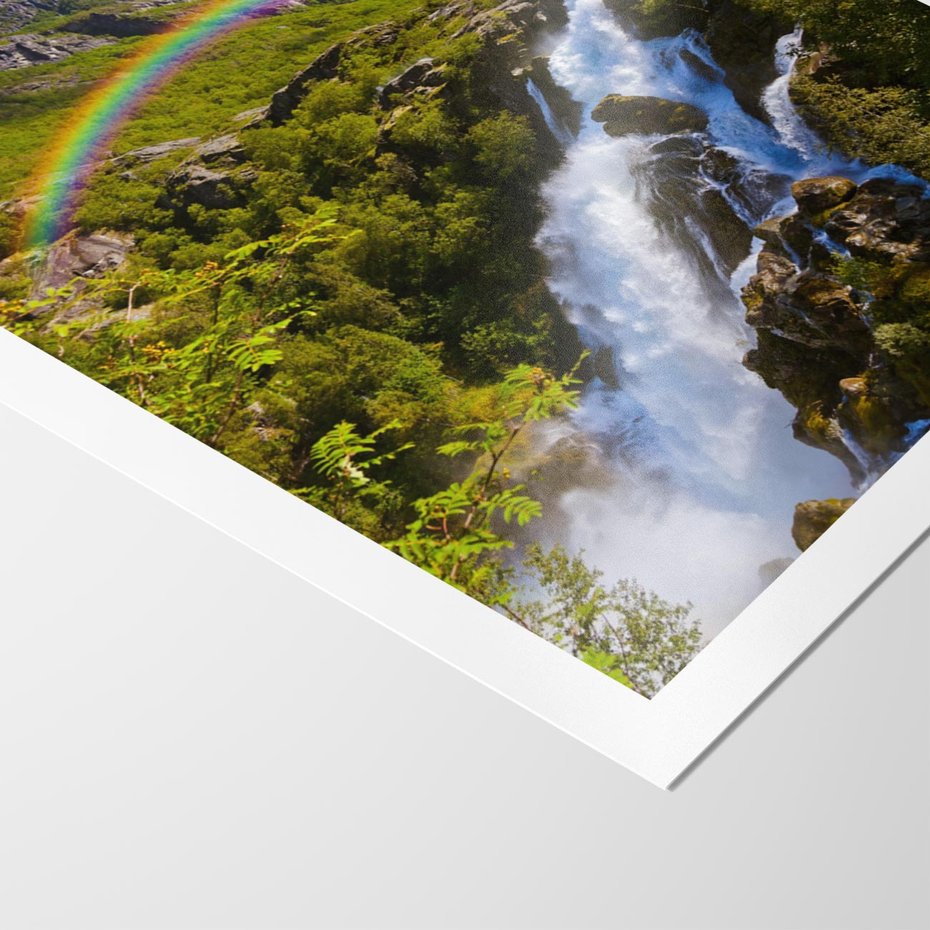 Plakat bez ramy 50x70 - Tęczowe góry - harmonia kolorów - tęcza, góry