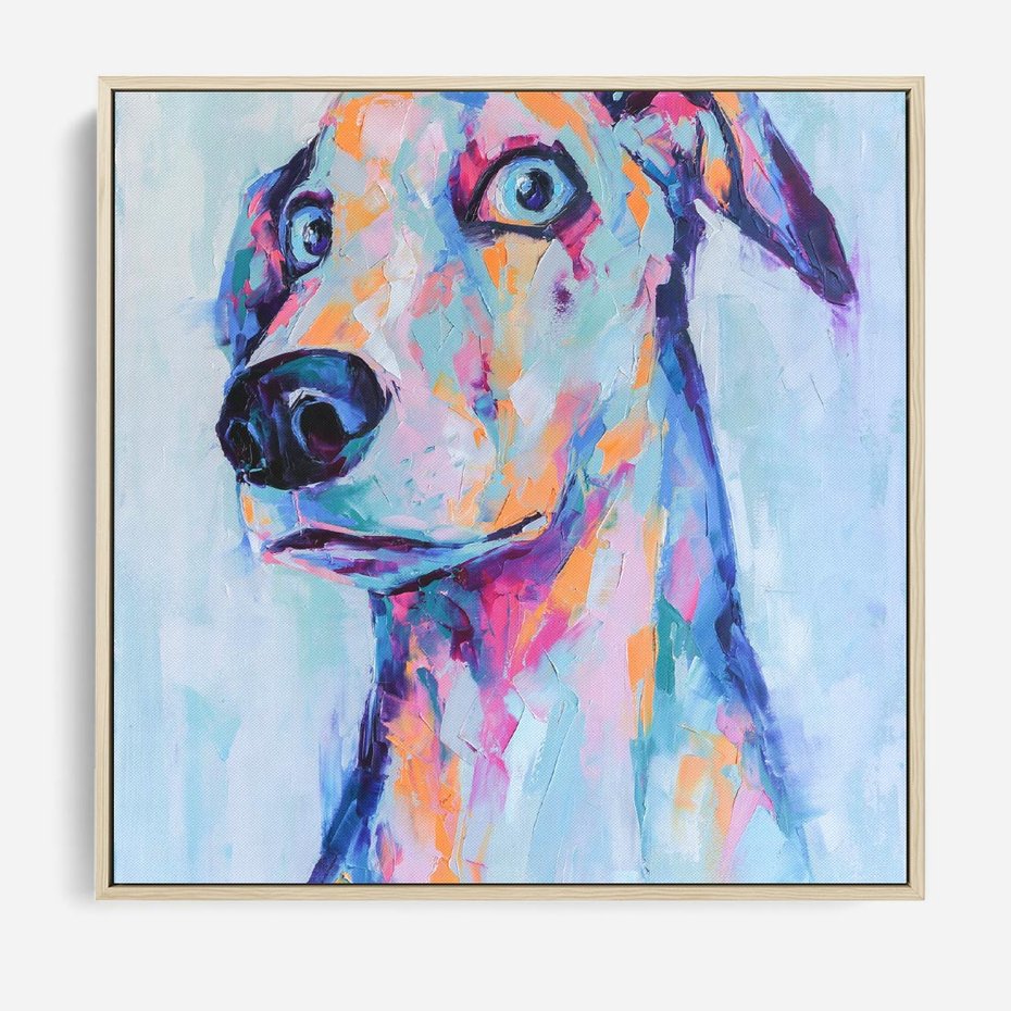 Obraz w ramie 80x80 - Cześć! Jak się Masz? - obraz olejny, zabawna sztuka - rama drewno