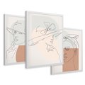 Zestaw obrazy w ramie 50x70 galeria - Minimalistyczne, nowoczesne, boho - rama biała